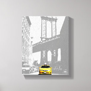 Toile Brooklyn Bridge New York City Yellow Taxi Nyc