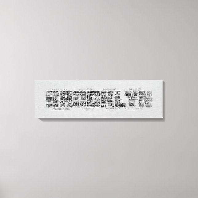 Toile Brooklyn NY New York Word Art (Recto)
