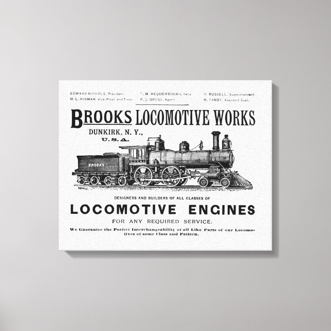 Toile Brooks Steam Locomotive Works 1890 (Recto)