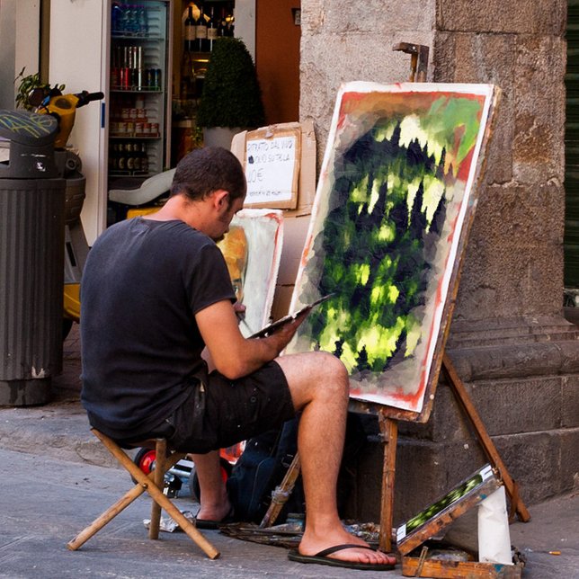 Toile Brouillard forestier Peinture paysagère des bois (Créateur téléchargé)