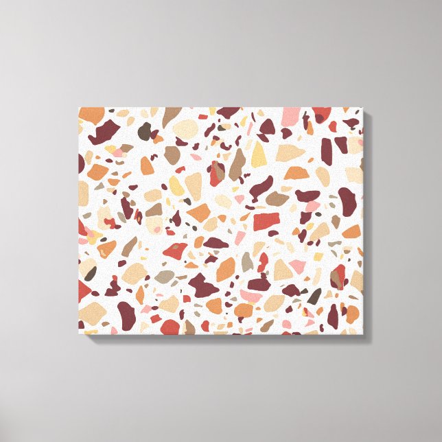 Toile Brown terrazzo : vintage, motif à la mode. (Recto)