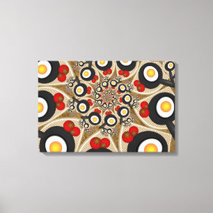 Toile Brunch Fractal Drôle Nourriture, Tomates, Oeufs Tr