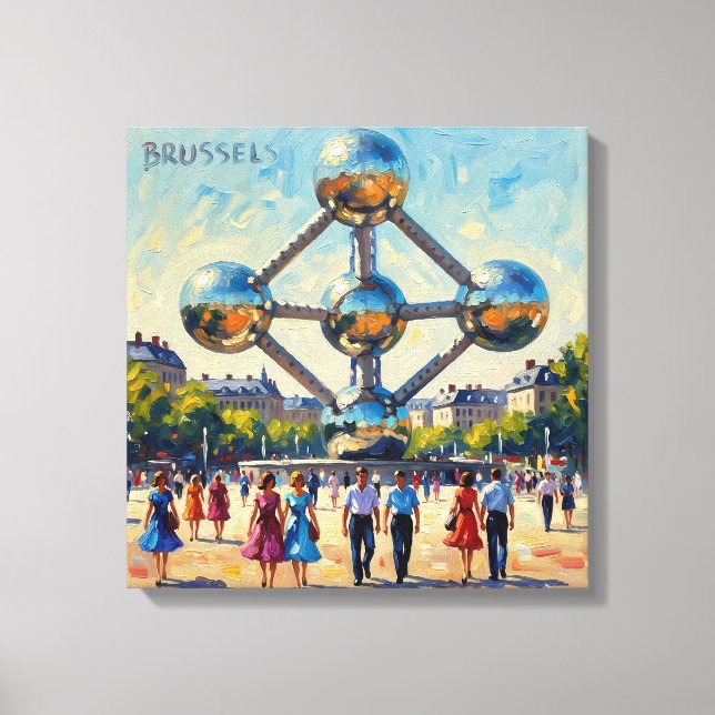 Toile Brussels Atomium Iconic Monument Stretched Canvas (Recto)