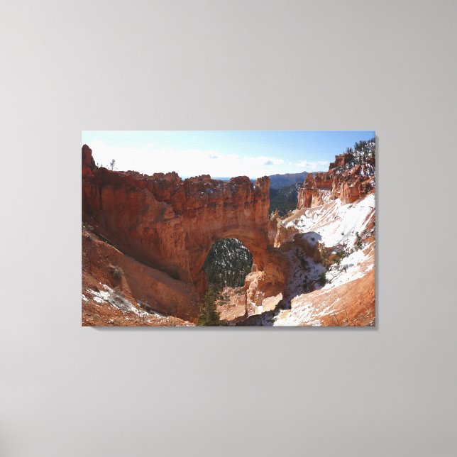 Toile Bryce Canyon Pont naturel Paysage neigeux Photo (Recto)