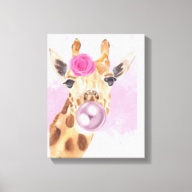 Toile Bubble Bubblegum Flower Giraffe (Recto)
