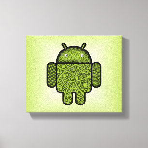 Toile Bubbles Doodle Character pour le robot Android™