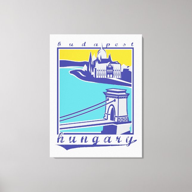 Toile Budapest, Hongrie, affiche (Recto)