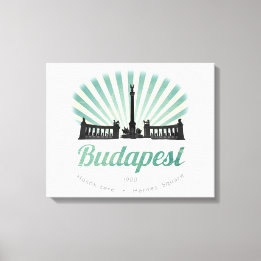 Toile Budapest, Hongrie, Carré de Héroé, poster magyar