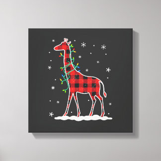Toile Buffalo Plaid Family Matching Giraffe Christmas Pa