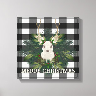 Toile Buffalo Plaid Festin Reindeer Noël