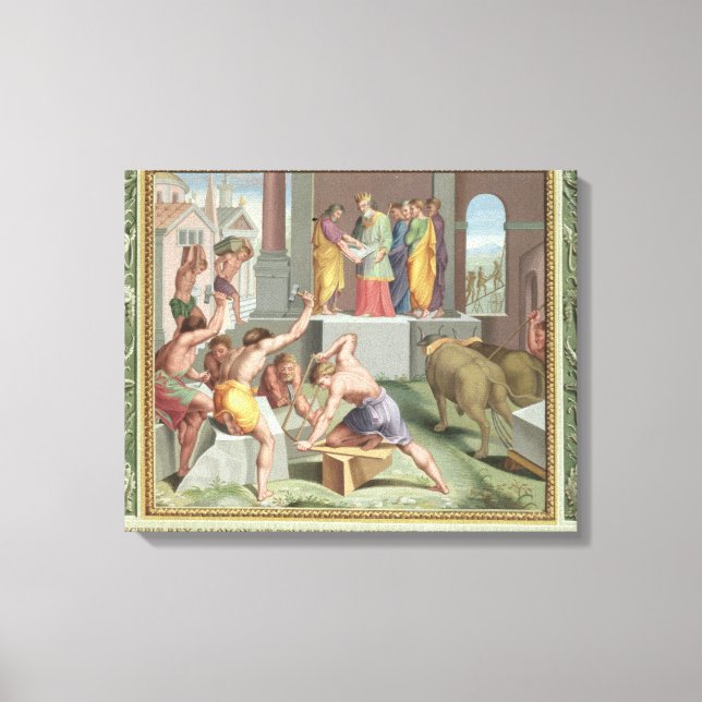 Toile Building The Temple of Solomon, illustration from (Recto)