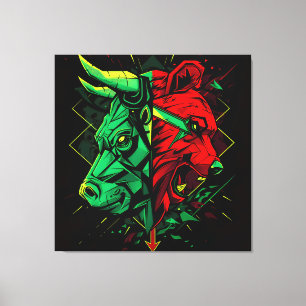 Toile Bull Bear Duel Forces