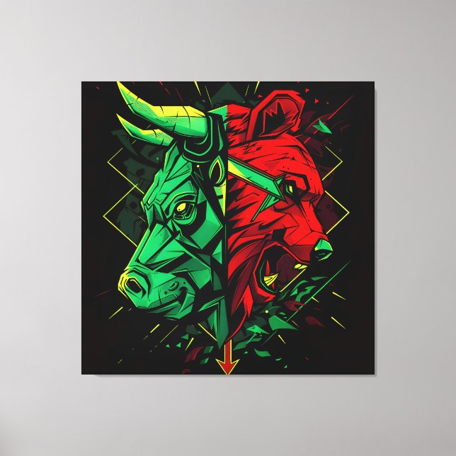 Toile Bull Bear Duel Forces (Recto)