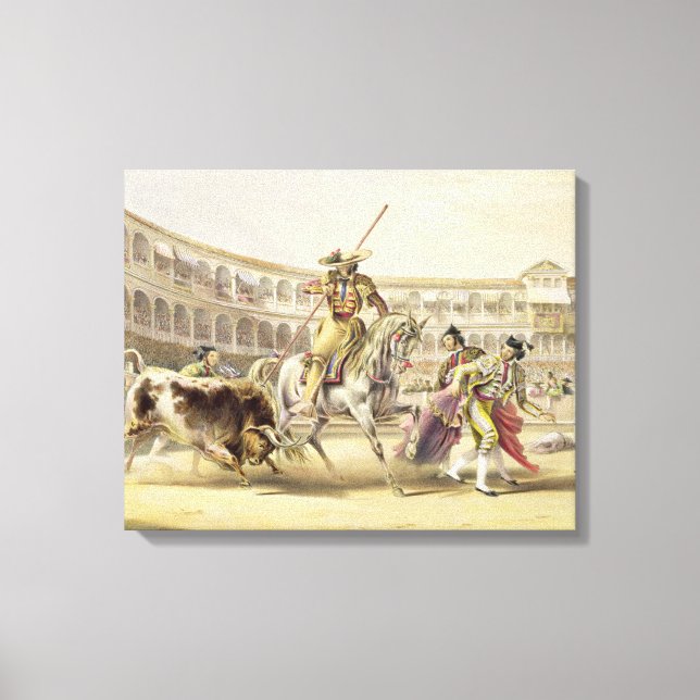 Toile Bull Charging a Picador, 1865 (litho couleur) (Recto)