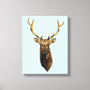 Toile Bull Elk Head animal nature wildlife art   