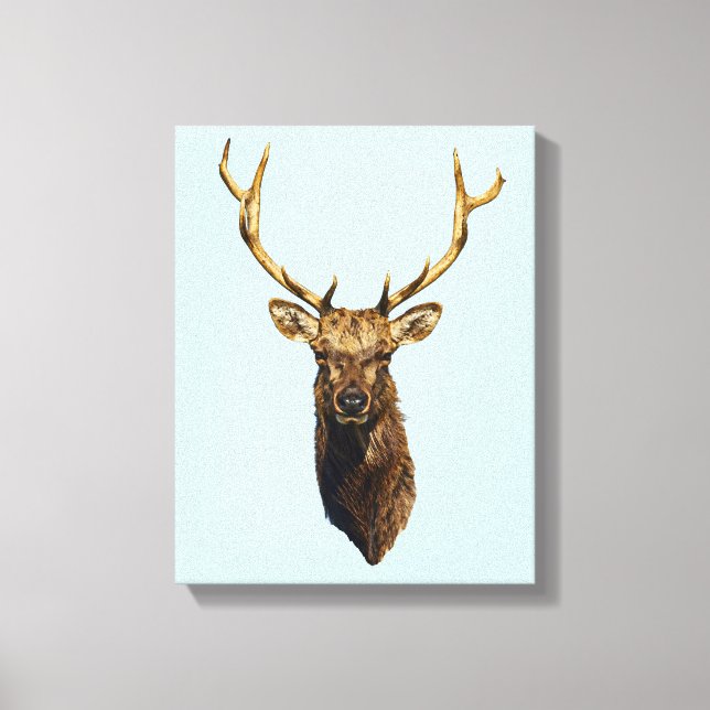 Toile Bull Elk Head animal nature wildlife art    (Recto)