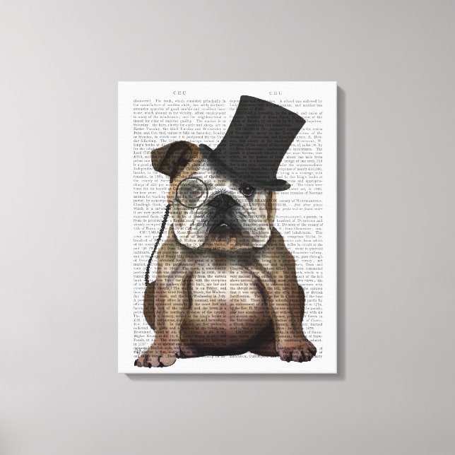 Toile Bulldog anglais, Hound officiel et Casquette (Recto)