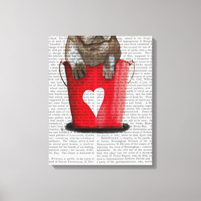 Toile Bulldog Bucket Of Love Red (Recto)