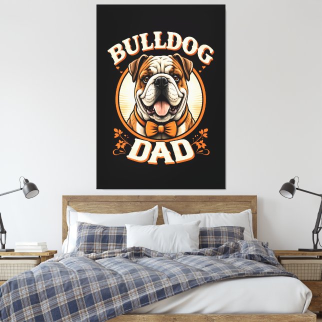 Toile Bulldog Dad – Cute Vintage Bulldog Father’s Day (Insitu(Chambre))