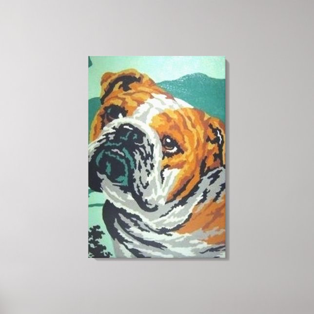 Toile bulldog peinture personnalisée par les chiffres (Recto)