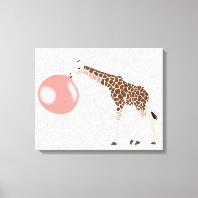 Toile Bulle de gomme Giraffe soufflante bulle (Recto)