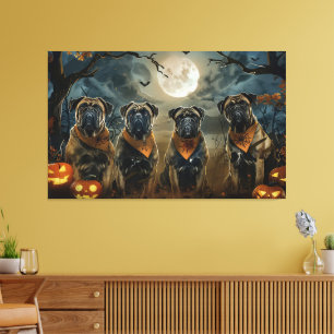 Toile Bullmastiff Halloween Éffrayant