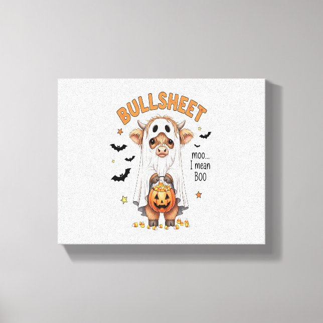 Toile Bullsheet Highland Cow Funny Ghost (Recto)