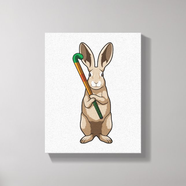 Toile Bunny at Hockey with Hockey stick (Recto)