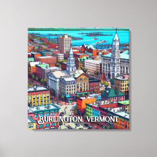Toile Burlington, Vermont Comic Style Art
