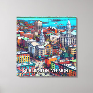 Toile Burlington, Vermont Comic Style Art