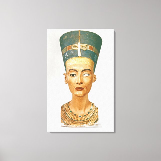 Toile Bust of Queen Nefertiti, front view, from the stud (Recto)