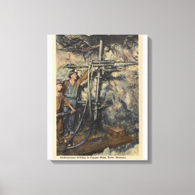 Toile Butte, Montana - Forage souterrain en cuivre (Recto)