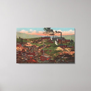Toile Butte, TA - vue des usines et maisons sur la