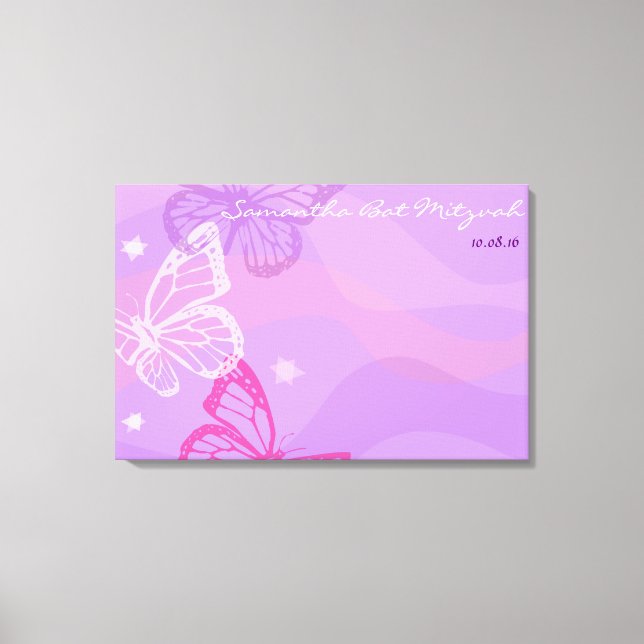 Toile BUTTERFLITS & ÉTOILES Bat mitzvah Se connecter Bur (Recto)