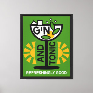 Toile Buveurs de Gin Et Tonic Art