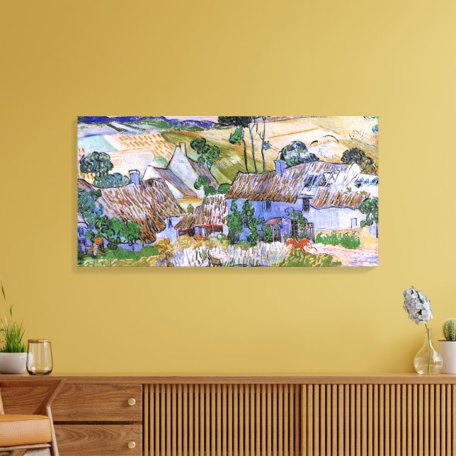 Toile Cabanes à toit de chaume par Vincent van Gogh (Insitu(Salon))