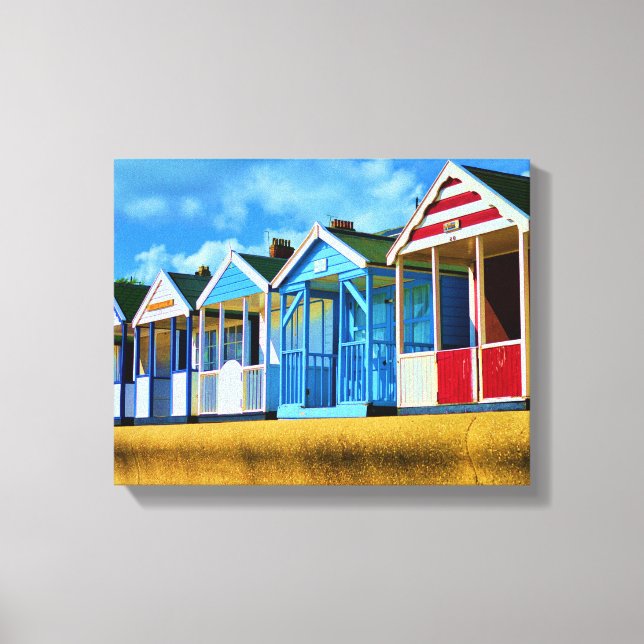 Toile Cabanes de plage colorées (Recto)