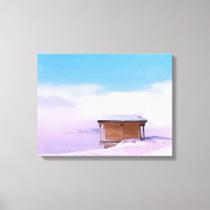 Toile Cabine de montagne de neige française