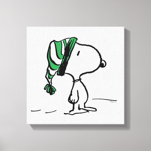 Toile cacahuètes | Snoopy Green Casquette de neige (Recto)
