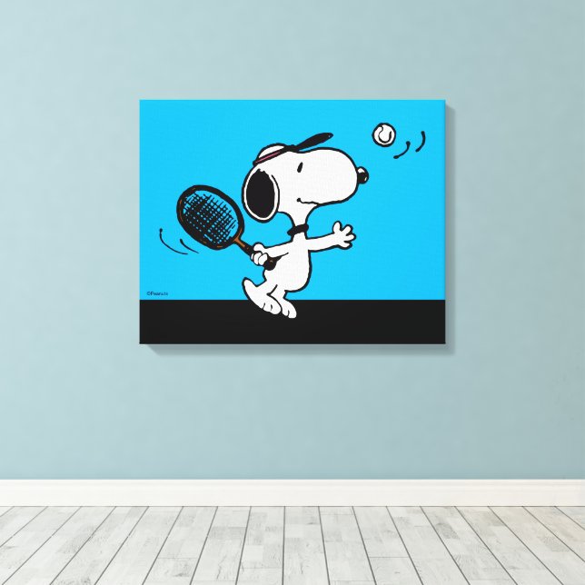 Toile cacahuètes | Snoopy Joue Au Tennis (Insitu (Plancher de Bois))