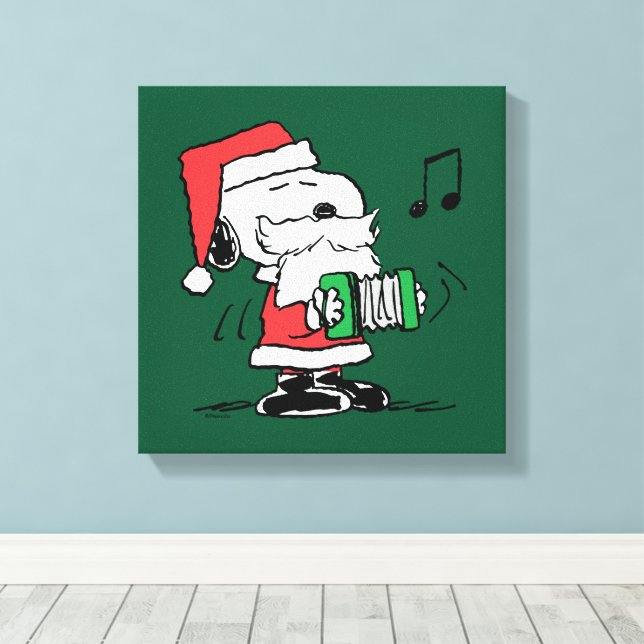 Toile cacahuètes | Snoopy Santa Claus Accordian (Insitu (Plancher de Bois))