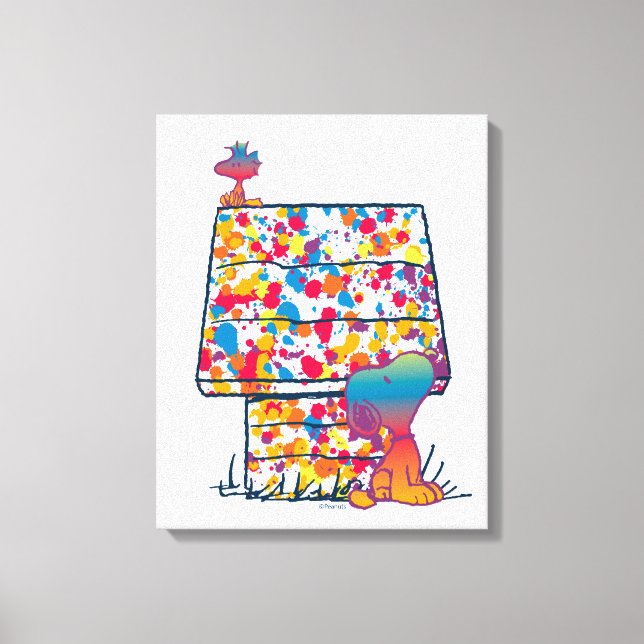 Toile cacahuètes | Snoopy & Woodstock Rainbow Paint (Recto)