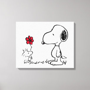 Toile cacahuètes   Snoopy & Woodstock Rouge & Noir