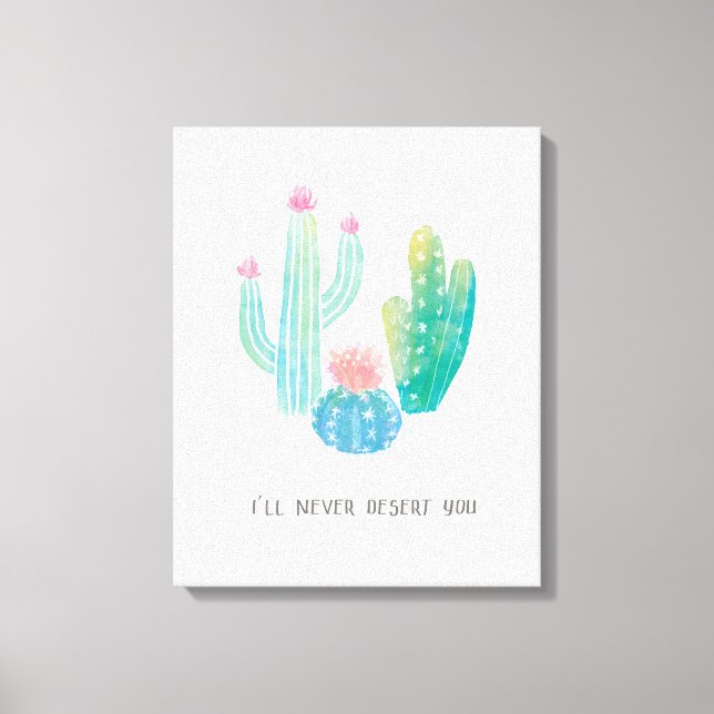 Toile Cactus bohémien | Je ne vous déserterai jamais (Recto)