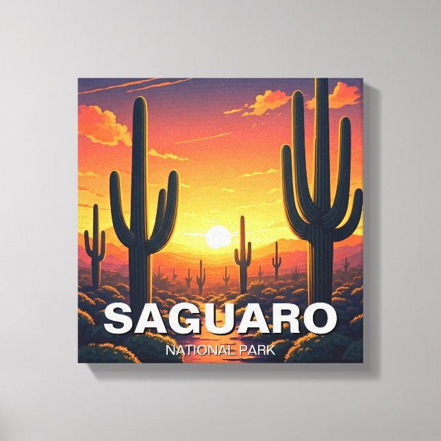Toile Cactus du Parc national de Saguaro Souvenir (Recto)