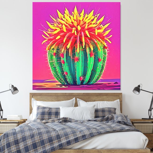 Toile Cactus en floraison (Insitu(Chambre))