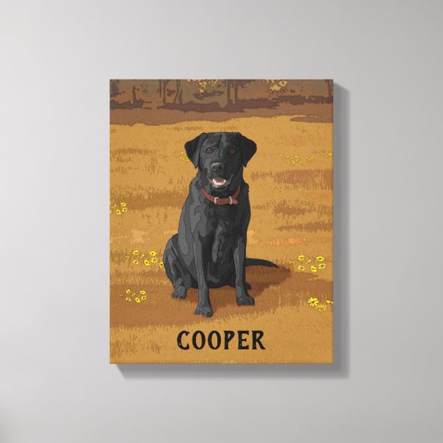 Toile Cadeau Amoureux des chiens Black Labrador Retrieve (Recto)