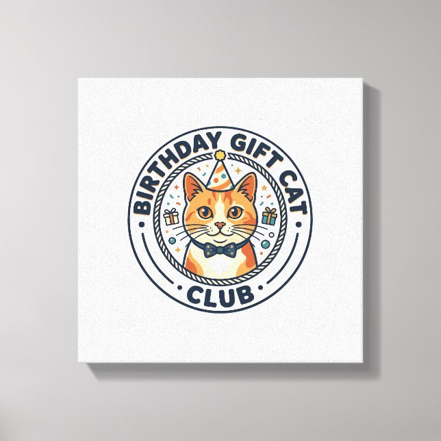 Toile Cadeau d'anniversaire Chat Amateur de Chat - Cadea (Recto)