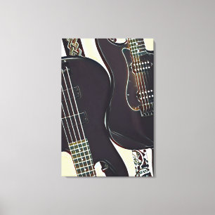 Toile cadeau d'anniversaire guitariste vintage