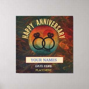Toile cadeau de couple tendance pour anniversaire de mar
